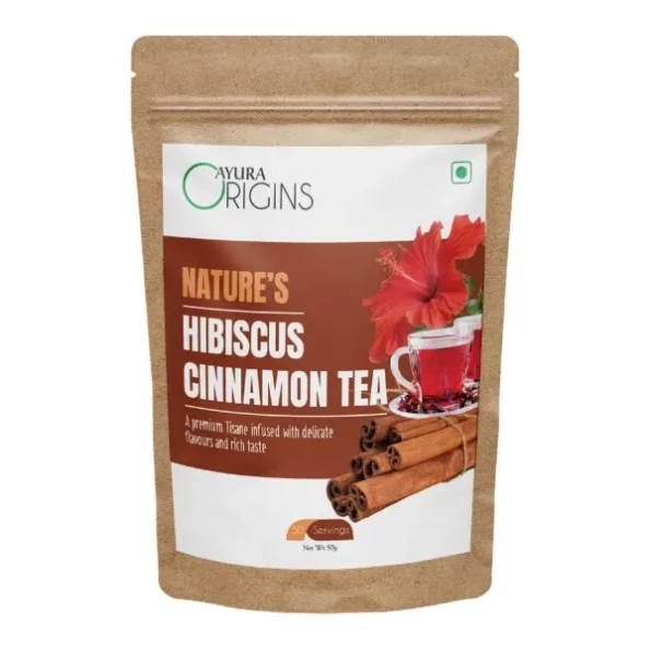 Ayura Origins Nature's Hibiscus - Cinnamon Tea - Spiced Hibiscus Blend - 50g, Herbkart8t7819dI3bNkWL.webp, Herbkart8t7819dI3bNkWL