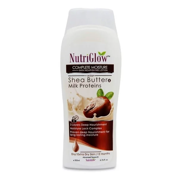 NutriGlow Complete Moisture Skin Nourishing Lotion With Shea Butter & Milk Protein (200 Ml) available on Herbkart