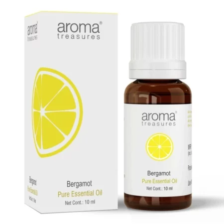 Aroma Treasures Bergamot Essential Oil | 100% Pure & Natural Theraputic Essential oil for healthy Skin, body, Aromatherapy - 10ml