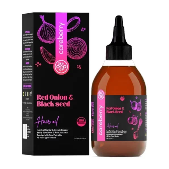 Careberry Organic Red Onion Hair Oil - 200ml, Herbkart8t771120lNh-cbL.webp, Herbkart8t771120lNh cbL