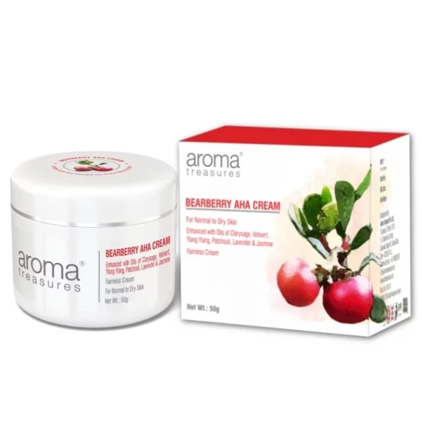 Aroma Treasures Bearberry AHA white glow face cream (50gm) available on Herbkart