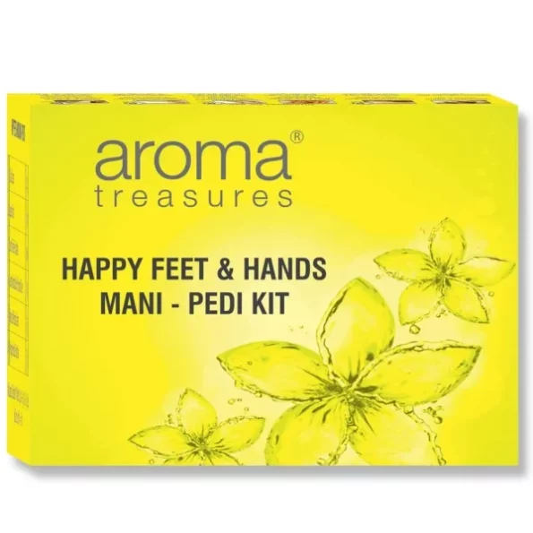 Aroma Treasures Happy Feet and Hands Manicure pedicure kit (One time use kit) available on Herbkart