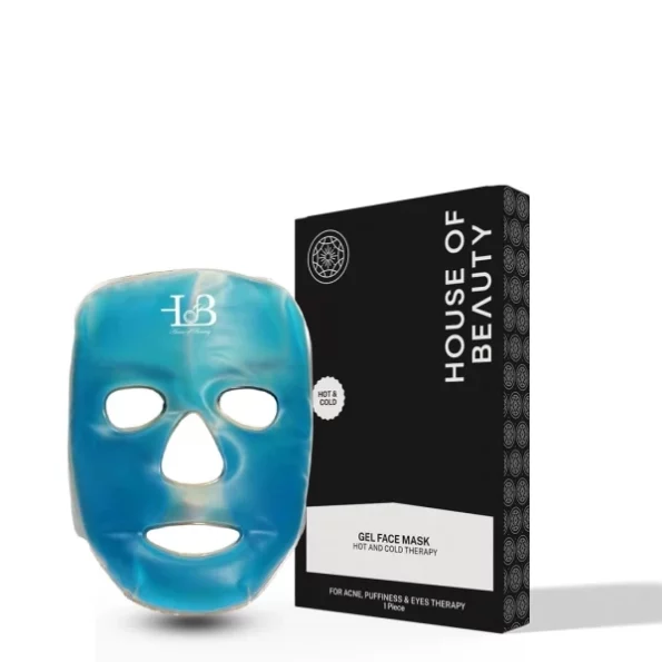 HOUSE OF BEAUTY Gel Face Mask with Adjustable Strap (Blue) available on Herbkart