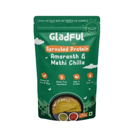Gladful Sprouted Lentils & Millets Protein Methi Chilla Dosa Mix, No Maida, No Palm Oil, No Cholesterol, Gluten Free, High Fiber 200 G (Pack Of 1)