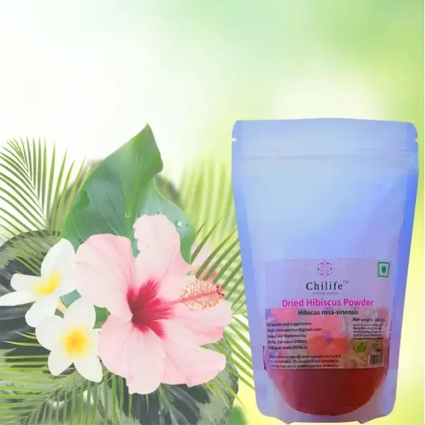 Chilife Dried Hibiscus Powder (Hibiscus Rosa-Sinensis), 100 gms available on Herbkart