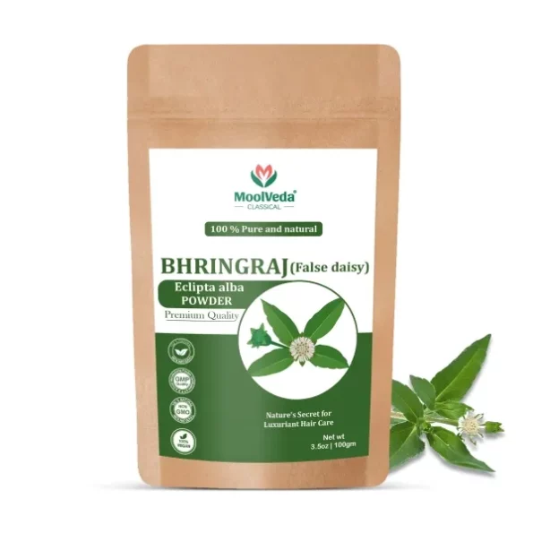 Moolveda Pure & Organic 100% Natural Bhringraj (Eclipta alba) Powder, 100gm, Herbkart8t771gQtLklflL.webp, Herbkart8t771gQtLklflL