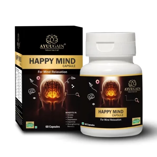 Ayuugain Happy Mind Capsule - 60 Veg. Capsules, Herbkart8t771lHnbPKx3L.webp,