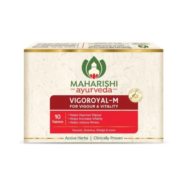 Maharishi Ayurveda Shilajit Tablets, Vigoroyal M - Infused with Shilajit Original, 10 tablets available on Herbkart