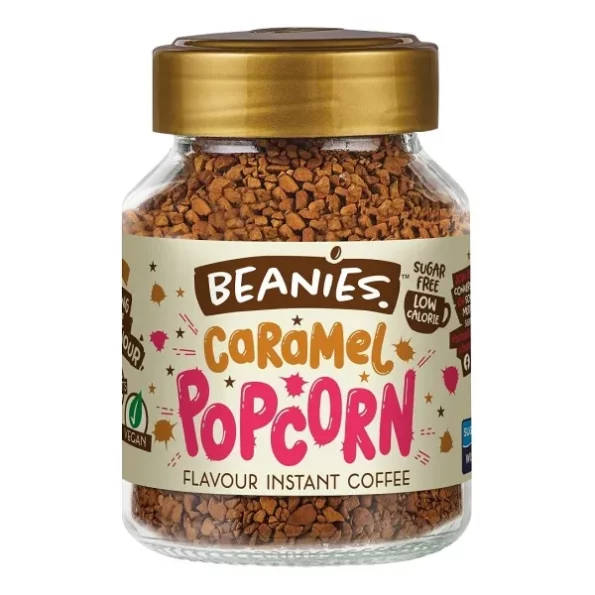 Beanies Instant Flavoured Coffee, Caramel Popcorn, 50 g available on Herbkart