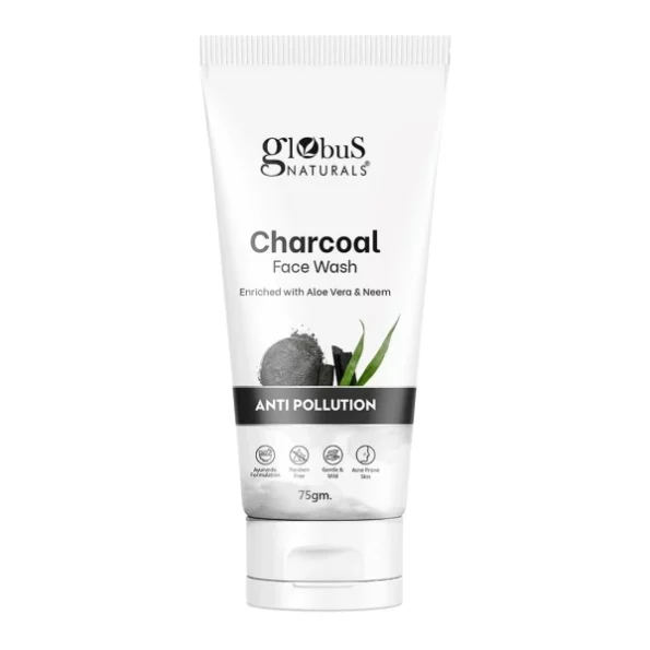 Globus Naturals Anti Pollution Charcoal Face Wash, Enriched with Tea Tree Oil, 75 gm, Herbkart8t751KrfAWH6dL.webp, Herbkart8t751KrfAWH6dL