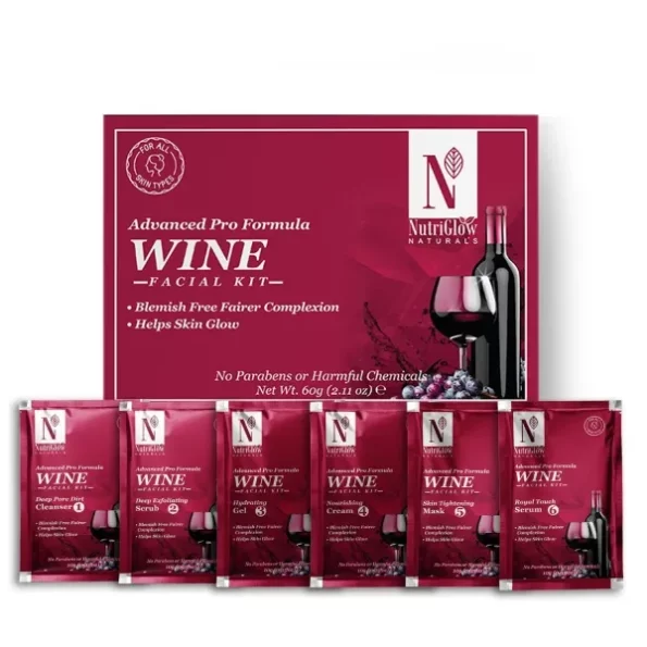 NutriGlow Natural's Advanced Pro Formula Wine Facial Cleanup Kit, 60 GM available on Herbkart