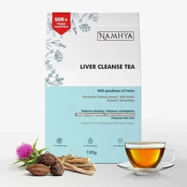 Namhya Liver Cleanse Tea with Harad Milk Thistle with Goodness of Ayurvedic Indian Herbs (50 Servings) available on Herbkart