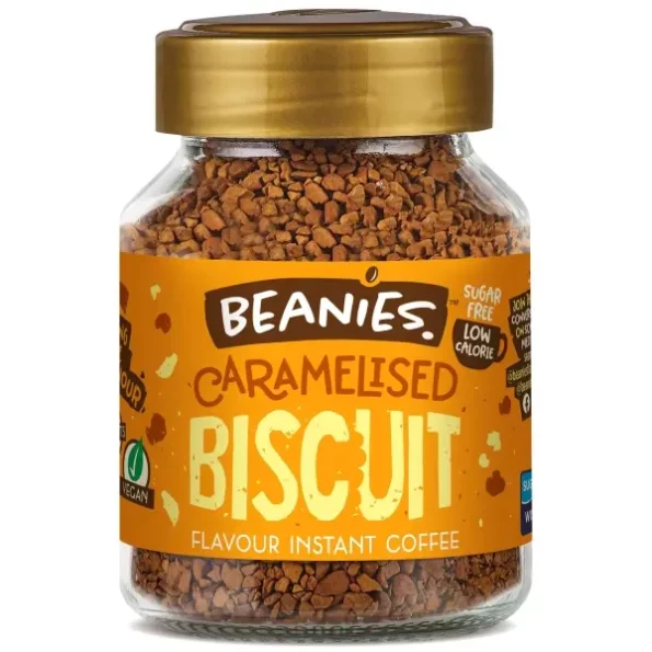 Beanies Instant Flavored Coffee, Caramelized Biscuit, 50 g available on Herbkart