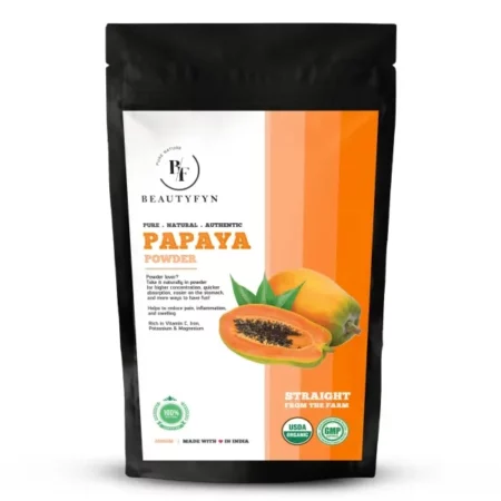 BEAUTYFYN Premium 100% Pure and Natural Organic Papaya Leaf Powder for Face Skin Brightening, Hair care, Anti-Oxidant Agent (200gm)