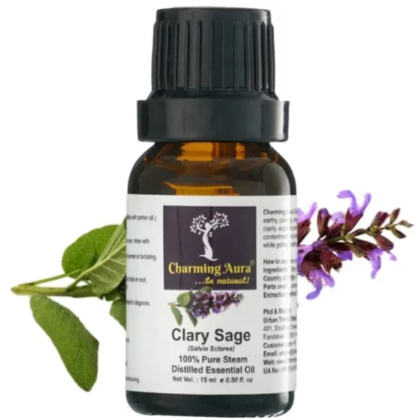 Charming Aura Clary Sage Organic Steam Distilled Essential Oil - 15ml, Herbkart8t751hy-KrT7NL.webp, Herbkart8t751hy KrT7NL