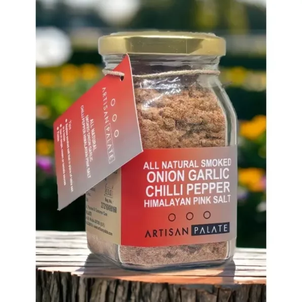 Artisan Palate Smoked Onion Garlic Chilli Pepper Himalayan Pink Salt Jar 150 gms, Herbkart8t771fY55y220kL.webp, Herbkart8t771fY55y220kL