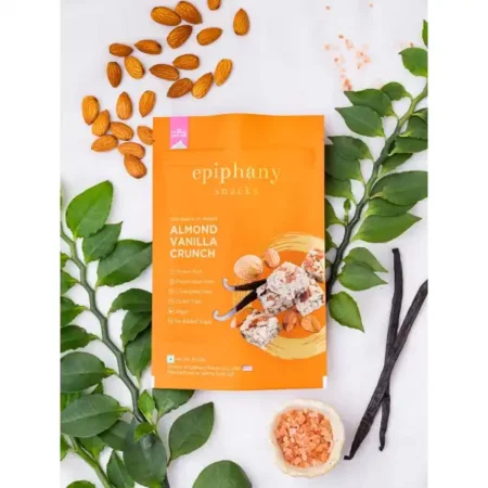 EPIPHANY SNACKS Almond Vanilla Dry Fruit Protein Bar Snacks Almond Chikki Healthy Snacks | Almond Protein Bar Chikki No Added Sugar Healthy Snack (85 g)
