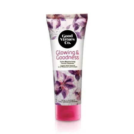Good Virtues Co. Extra Moisturising Facial Cleanser | L22® Patented Lipid Complex Improves Skin Radiance and Elasticity | Jojoba, Macadamia and Olive Oil Extracts and Black Seed Oil Soothes & Supports Skin Barrier | 100ml