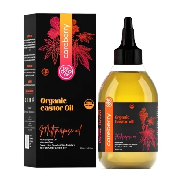 Careberry Organic Castor Oil, 200ml, Herbkart8t771XwS2cmOHL.webp, Herbkart8t771XwS2cmOHL