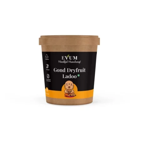 EVUM Homemade Gond Laddu (200 gm) | Gond Dry Fruits Ladoo for Festival and Special Occasion | Nuts, Dry Fruits, Desi Ghee & Dink | Healthy and Tasty Dink Ladoos | Immunity Booster