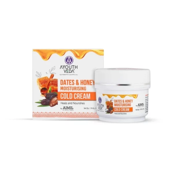 Ayouthveda Dates & Honey Moisturising Cold Cream - 50g available on Herbkart