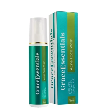 Grace essentials Salicylic Acid Face Wash | 2% Salicylic Acid Face Wash for Oily Skin | Anti Acne Face Wash with Tea Tree Oil, Aloe Vera for Acne Control and Hydration | AHA BHA face wash for Men and Women 100ml