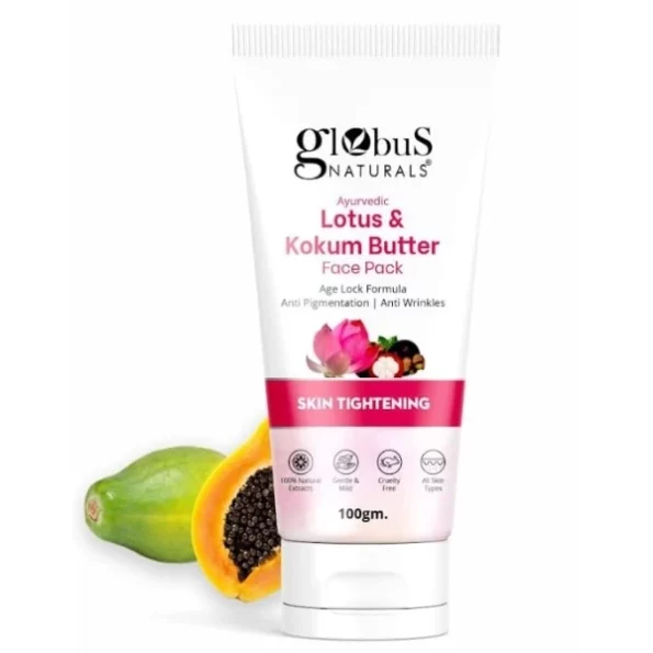 Globus Naturals Lotus & Kokum Butter Face Pack, 100 gm, Herbkart8t7410Z9WKN-mL.webp, Herbkart8t7410Z9WKN mL