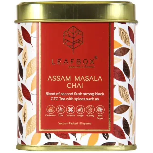 LEAFBOX Assam Masala Chai Tea, 125 Grams available on Herbkart