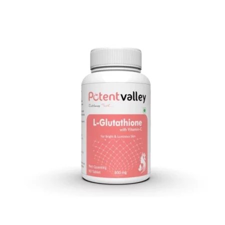 NutriVitals L Glutathione 800mg Capsules for Men & Women - 60 Capsules for Bright and Luminous Skin Supplement with Vitamin C and Grapeseed Extract