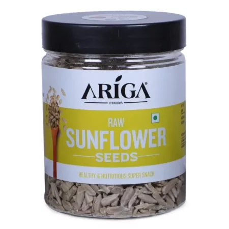 Ariga Foods Sunflower Seeds For Eating | Rich In Fibre & Protein | Diet Food | Healthy Snack in Pet Jar Value Pack(200g) Pack of 1 | Vitamins & Minerals Rich | Healthy Diet Food