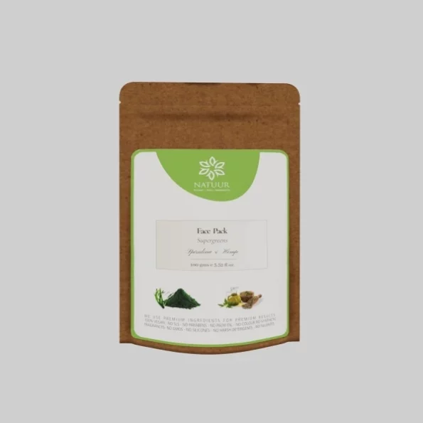 Natuur - Spirulina & Moringa Supergreens Face Pack - 100g available on Herbkart