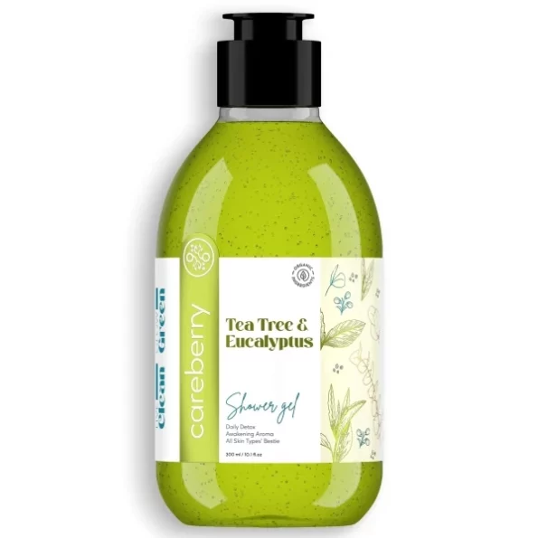 Careberry Organic Tea Tree & Eucalyptus Oil Shower Gel 300ml, Herbkart8t771x1IahfOSL.webp,