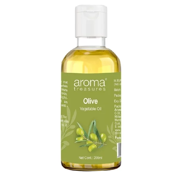 Aroma Treasures Olive Vegetable Oil with Vitamin E for skin care (200ml) available on Herbkart