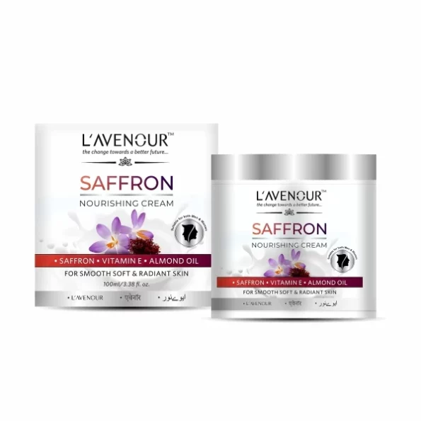 L'avenour Saffron Nourishing Cream with Vitamin E & Almond Oil - 100ml available on Herbkart