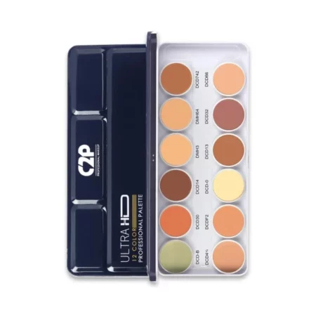 C2P Pro Foundation for Face Makeup, Ultra HD 12 in 1 Camouflage Concealer Corrector Palette | Waterproof, Long Lasting & Full Coverage for Oily Skin | Dermashield Must Have Makeup Palette - 42g