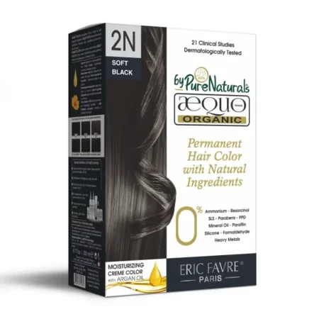 Aequo Organic Cream Hair Colour 2N Blackish Brown for Men and Women,200 ML| Natural Long Lasting Permanent Color for Hair, Beard & Mustache| 100% Grey Coverage| PPD & Ammonia Free