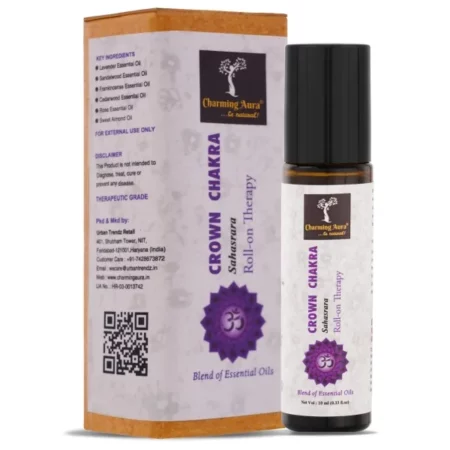 Charming Aura- Crown Chakra (Sahasrara) Roll-on Therapy Oil- Blend of Pure & Natural Essential Oils, Enjoy a Feeling of Oneness - 10ml (Crown Chakra)