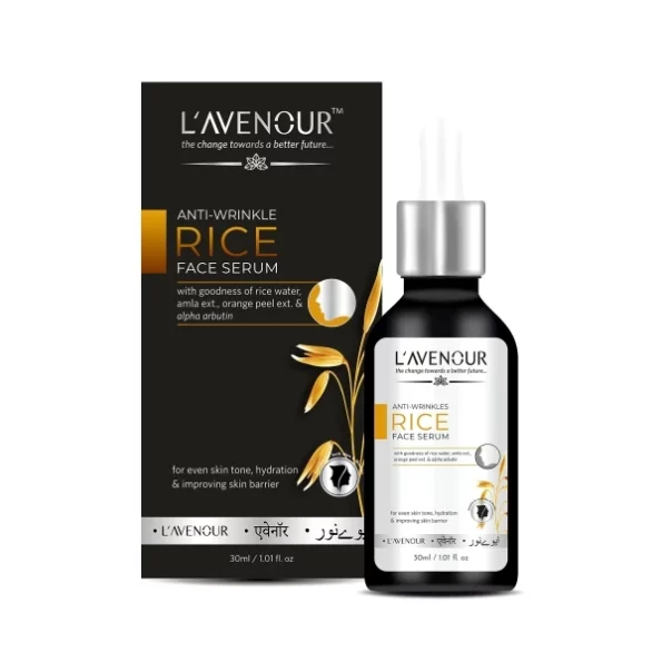 L'avenour Anti-Wrinkle Rice Face Serum - 30ml available on Herbkart