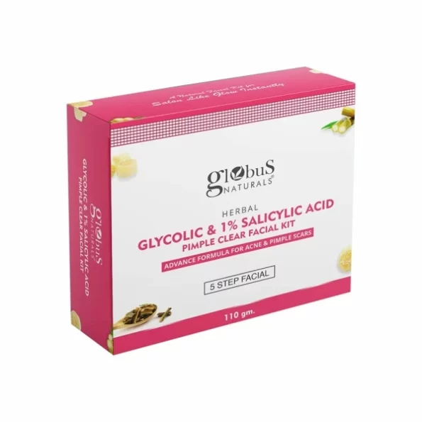 Globus Naturals Pimple Clear Glycolic & 1% Salicylic Acid Facial Kit, 110 gm, Herbkart8t751ePY46XG-L.webp, Herbkart8t751ePY46XG L