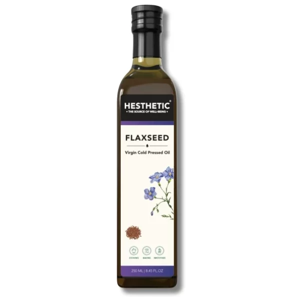 HESTHETIC Virgin Cold Pressed Flaxseed (Alsi) Oil - 250 ml, Herbkart8t761AeM9CiGzL.webp, Herbkart8t761AeM9CiGzL