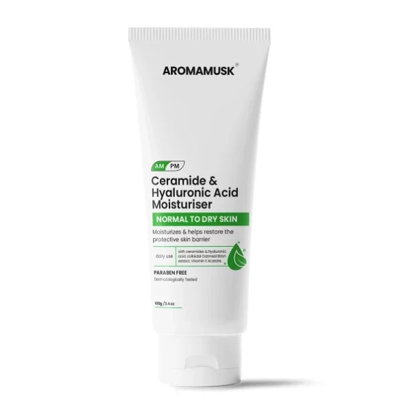 Aromamusk Ceramide & Hyaluronic Acid Moisturizer for Normal to Dry Skin, 100gm, Herbkart8t751i4FgIHeeL.webp, Herbkart8t751i4FgIHeeL