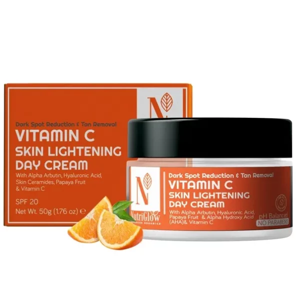 Nutriglow Advanced Organics Vitamin C Skin lightening Day Cream - 50g available on Herbkart