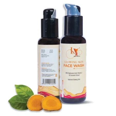 INYU Glowing Skin Facewash 100ml | With Vitamin C, Hyaluronic Acid & Curcumin extract | 100% Natural and Safe | For Glowing, Clear & Hydrated Skin | Gentle Cleanser for Women & Men | All Skin Types