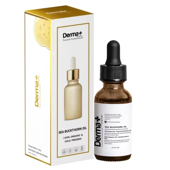 Derma+ Cure Plant Derived Sea Buckthrone Cold Pressed Oil 30 ML available on Herbkart