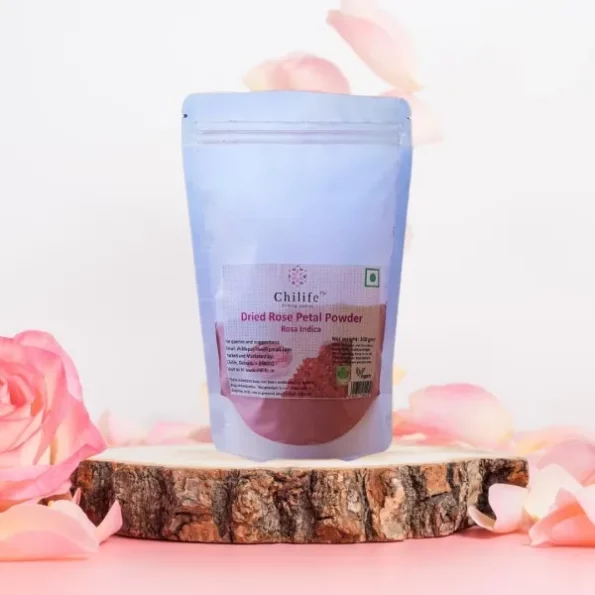 Chilife Dried Rose Petal Powder (Rosa Indica) 100 gm available on Herbkart