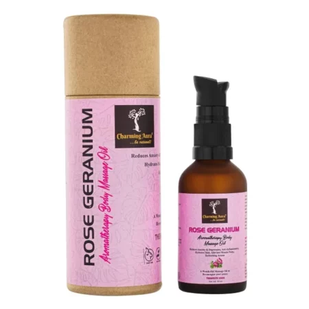 Charming Aura- Rose Geranium Body Massage Oil for Aromatherapy