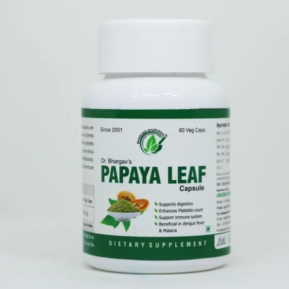 Dr.Bhargav's I Papaya Leaf Capsules 60 Capsules available on Herbkart