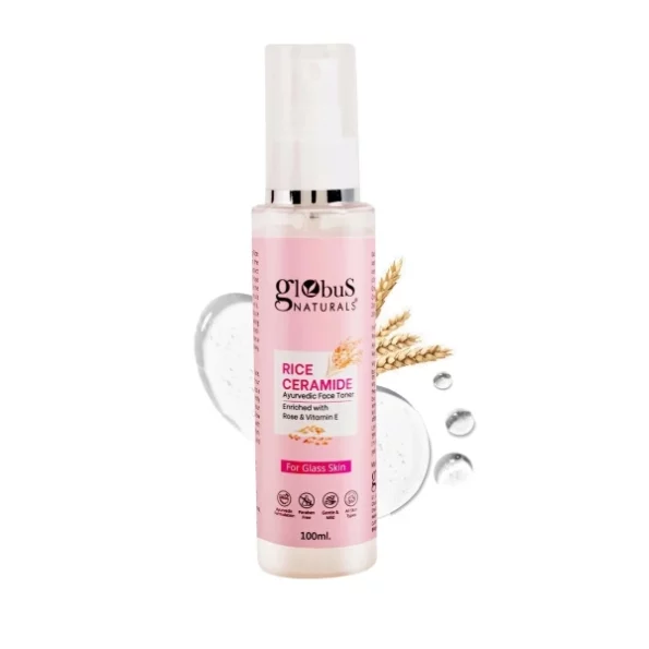 Globus Naturals Rice Ceramide Ayurvedic Face Toner, Enriched with Green Tea and Vitamin E, For Glass Skin,100 ml, Herbkart8t751SyhfdcI1L.webp, Herbkart8t751SyhfdcI1L
