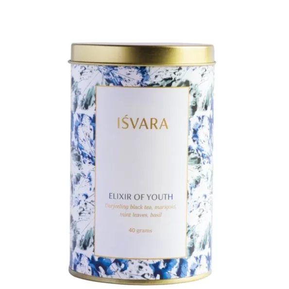 Isvara Black Tea - Elixir of Youth, Strong, Malty blend of Darjeeling Black Tea, Marigold Petals, Mint, Basil, 40gm, Herbkart8t761mIGXoSbOL.webp, Herbkart8t761mIGXoSbOL