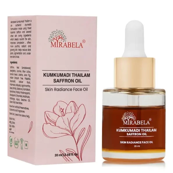 Mirabela Kumkumadi Tailam Oil (Thailam), 20 ml, Herbkart8t781gDIRM20itL.webp, Herbkart8t781gDIRM20itL